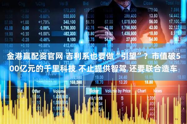 金港赢配资官网 吉利系也要做“引望”？市值破500亿元的千里科技 不止提供智驾 还要联合造车